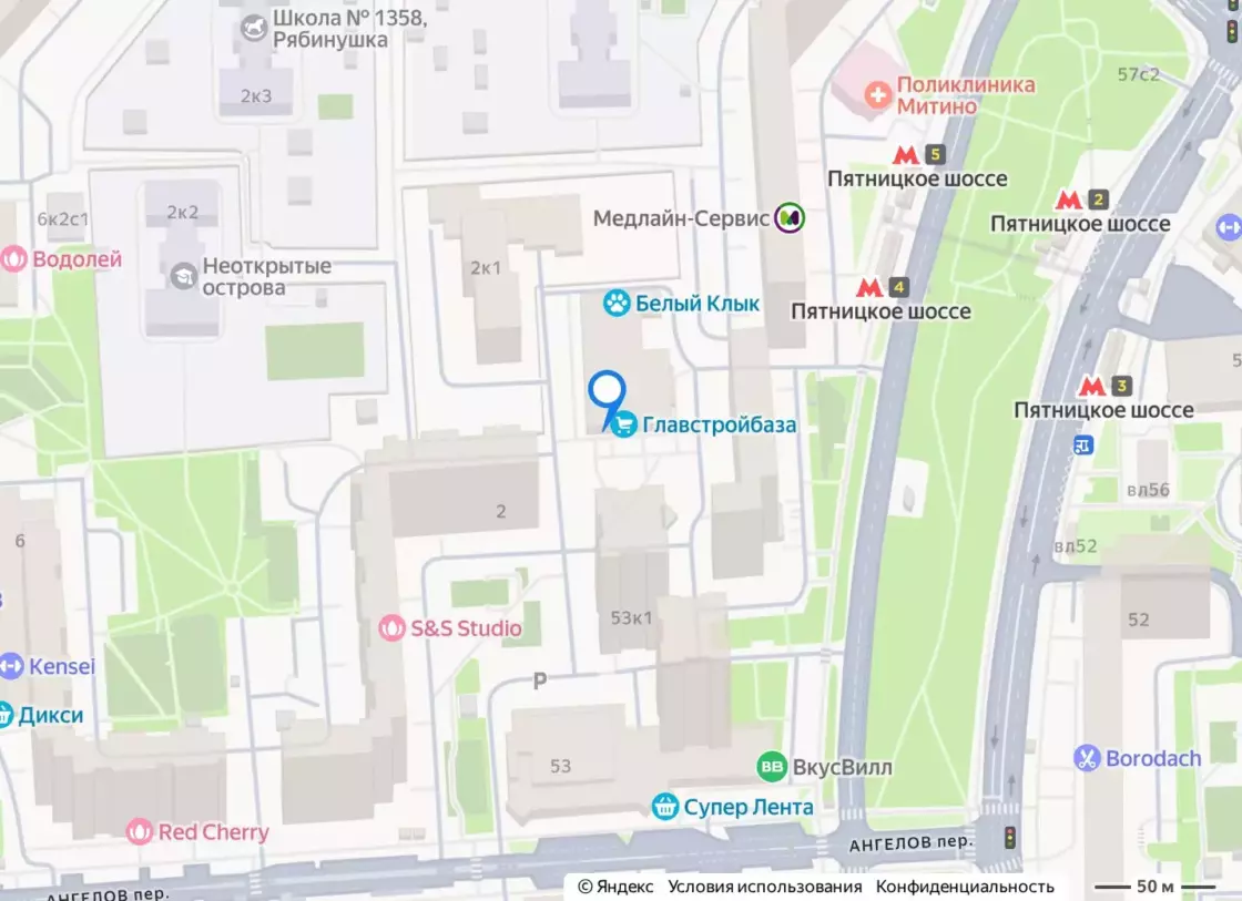 Карта: Москва, ул. Митинская, 55к1